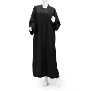 Linen Black Two Piece Kimono Set