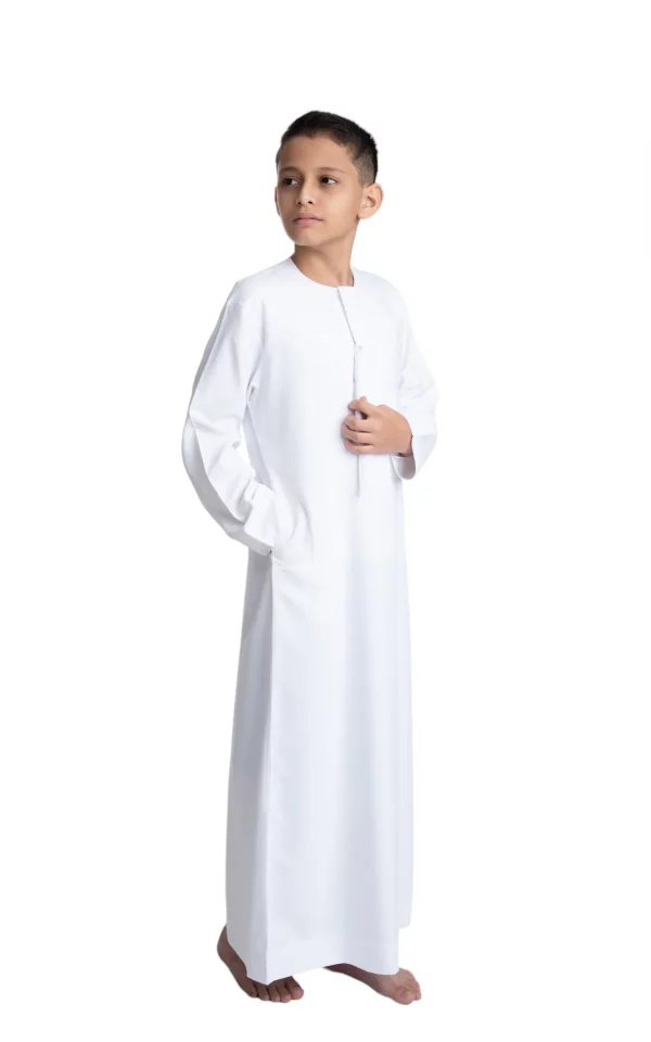 Boys Basic White Emirati Jubba - Image 3