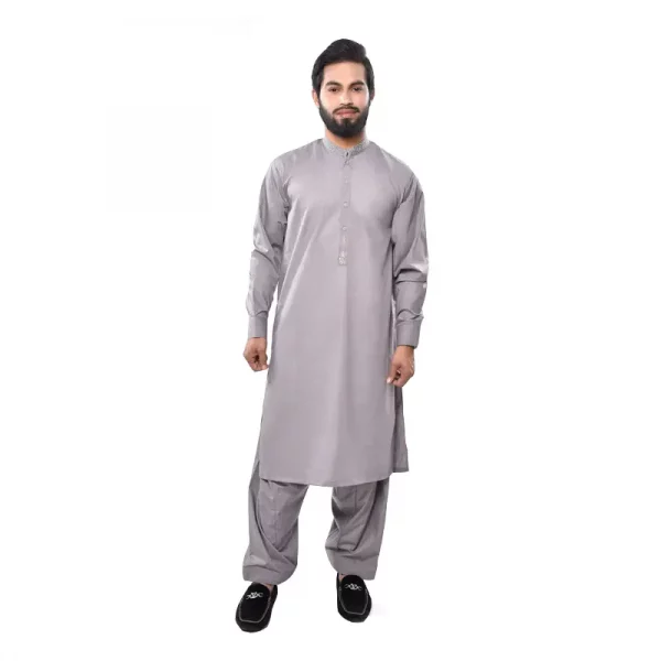 Men’s Grey Shalwar Kameez - Image 2