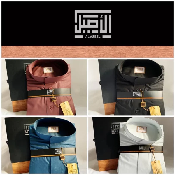 Al Aseel Premium Saudi Thobe With Collar - ORIGINAL - Image 4