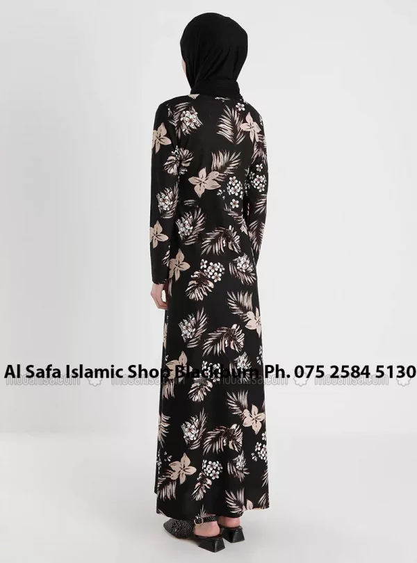 Black – Floral – Crew neck – Unlined – Crepe – Dress – Tofisa Size – 18 - Image 2