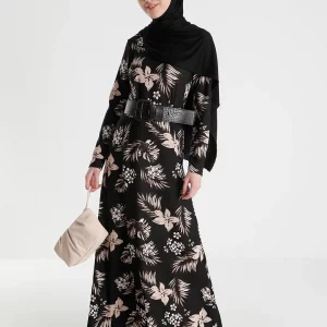 Black – Floral – Crew neck – Unlined – Crepe – Dress – Tofisa Size – 18