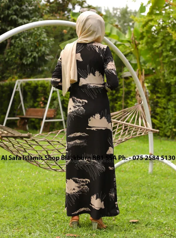 Black – Floral – Crew neck – Unlined – – Dress – Tofisa Size – 18 - Image 2