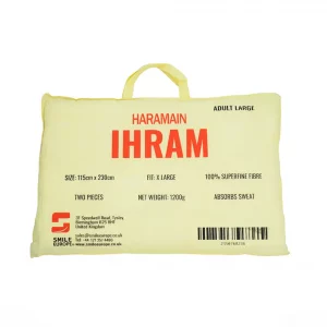 Haramain Ihram Towel 2pcs set- Super Soft Microfiber- Adult LARGE