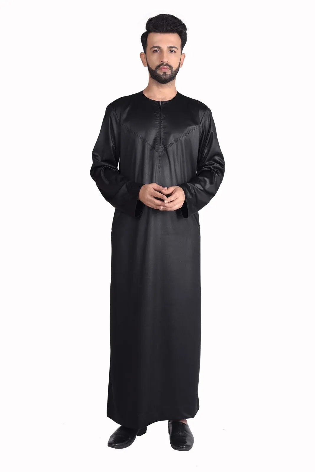 Omani Graphite Satin Black Thobe